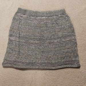 Maurices XL knit mini skirt grey/gold